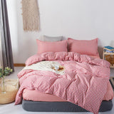 Quilt Cover Set with Bed Linens Single/Queen/King Size Solid Color Comforter Bedding Set for Double Bed  Cover Duvet Set Bedding