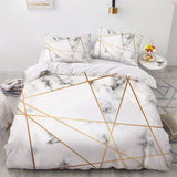 White Gold Marble Pattern Bedding Set Modern 3d Duvet Cover Sets Comforter Bed Linen Twin Queen King Single Size Fashion Luxury