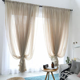 White Tulle Short Curtain for Living room Solid Sheer Voile Curtains for Kitchen Window Screening Linen Curtain Door Wedding