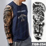 Large Arm Sleeve Tattoo Lion Crown King Rose Waterproof Temporary Tatoo Sticker Wild Wolf Tiger Men Full Skull Totem Fake Tatto