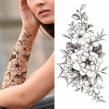 Big Rose Waterproof Temporary Tattoo Flower Butterfly Bird Hipster Fashion Woman Fake Body Arm Sticker Man Tatoo Art Leg Totem