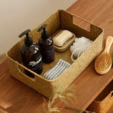 Natural Large Woven Seagrass Basket Of Straw Wicker For Home Table Fruit Bread Towels Small Kitchen Storage Container