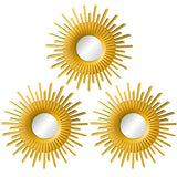 Gold Mirrors for Wall Decor Set of 3  Hanging Ornament Art Crafts Supplies for Home Bedroom Bathroom Small Round Dropshipping