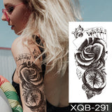 Waterproof Temporary Tattoo Sticker Old School Moth Butterfly Tatto Compass Flowers Wing Clock Body Art Arm Fake Sleeve Tatoo