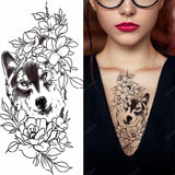 1pc Animal Lion Women Waterproof Temporary Tattoos Fake Stickers Arm Sun Art Black Cross Jesus 3D Praying Fashion Decoration