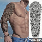 Large Arm Sleeve Tattoo Lion Crown King Rose Waterproof Temporary Tatoo Sticker Wild Wolf Tiger Men Full Skull Totem Fake Tatto