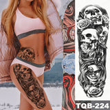 Large Arm Sleeve Tattoo Angel Statue Warrior Waterproof Temporary Tatto Sticker Rose Samurai Body Art Full Fake Tatoo Women Men