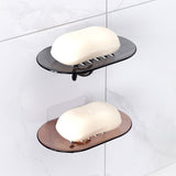 Free Punching Wall Mounted Soap Plate Bathroom Soap Box Storage Rack Plastic Holder Creative 2 Hook Hang Bathing Accessories