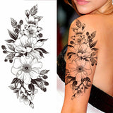 Big Rose Waterproof Temporary Tattoo Flower Butterfly Bird Hipster Fashion Woman Fake Body Arm Sticker Man Tatoo Art Leg Totem