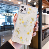 Dry Flower Transparent Phone Case For iphone 11 12 13 14 mini Pro Max XS X XR 7 8 plus SE  Soft Shockproof Cases Cover