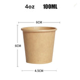 100pcs/pack Disposable Paper Cups 2.5/4/7/8oz Kraft Paper Cups Coffee Milk Cup Paper Cup For Hot Drinking Party Supplies