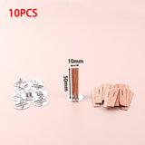 10pcs 3-10cm Length Cross Wooden Wood Candle Wicks Candle Wick Core With Bases For DIY Candle Making Supply Soy Parffin Wax Wick