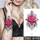 Waterproof Temporary Tattoo Sticker Chest Lace Henna Mandala Flash Tattoos Wolf Diamond Flower Body Art Arm Fake Tatoo Women Men