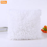 New Fluffy Fur Decorative Throw Pillow Cover Luxury Crystal Plush Velvet Soft Cushion Cover Solid Dyed Sofa Car Bed Pillowcases