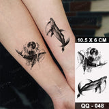 Waterproof Temporary Tattoo Sticker 3D Watercolor Realistic Lavender Daisy Flower Tatto Women Men Child Kids Ankle Fake Tattoos