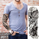 Large Arm Sleeve Tattoo Lion Crown King Rose Waterproof Temporary Tatoo Sticker Wild Wolf Tiger Men Full Skull Totem Fake Tatto