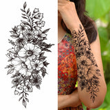 Big Rose Waterproof Temporary Tattoo Flower Butterfly Bird Hipster Fashion Woman Fake Body Arm Sticker Man Tatoo Art Leg Totem