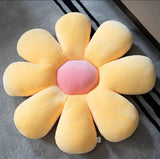 Stuffed Six Petal Flower Cushion Girly Room Decor Sunflower Pillow Bay Window Pink Flower Setting for Kids Bedroom Seat Pillow