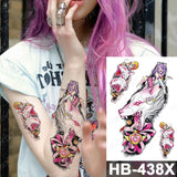 Waterproof Temporary Tattoo Stickers Fox Cat  Anime Kawaii Flash Tatoo Women Men Cute Pink Japanese Body Art Fake Sleeve Tattoos