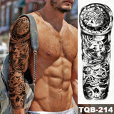 Large Arm Sleeve Tattoo Angel Statue Warrior Waterproof Temporary Tatto Sticker Rose Samurai Body Art Full Fake Tatoo Women Men
