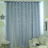 Double Layer Stars Blackout Curtains Pink Tull For Kids Room Sheer Curtains for Living Room Girl's Bedroom Window Treatments