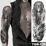 Large Arm Sleeve Tattoo Japanese Dragon Prajna Waterproof Temporary Tatto Sticker Mechanical Body Art Full Fake Tatoo Women Men