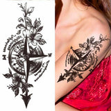 Big Rose Waterproof Temporary Tattoo Flower Butterfly Bird Hipster Fashion Woman Fake Body Arm Sticker Man Tatoo Art Leg Totem