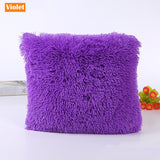 New Fluffy Fur Decorative Throw Pillow Cover Luxury Crystal Plush Velvet Soft Cushion Cover Solid Dyed Sofa Car Bed Pillowcases