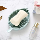 Soap Dishes Portable Leaf Shaped Shower Soap Holder Box Draining Tray Fashion Soap Dish for Shower Kitchen Dispenser Soap Rack