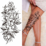 Big Rose Waterproof Temporary Tattoo Flower Butterfly Bird Hipster Fashion Woman Fake Body Arm Sticker Man Tatoo Art Leg Totem