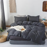 Quilt Cover Set with Bed Linens Single/Queen/King Size Solid Color Comforter Bedding Set for Double Bed  Cover Duvet Set Bedding