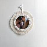 New arrival handmade macrame taperstry with mirror taperstry mirror wall hanging mirror Bohemian mirror