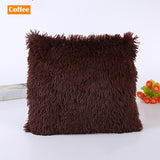 New Fluffy Fur Decorative Throw Pillow Cover Luxury Crystal Plush Velvet Soft Cushion Cover Solid Dyed Sofa Car Bed Pillowcases