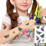 Butterfly Waterproof Temporary Tattoo Stickers Moth Rose Flower Dark Flash Tatto Women Sexy Body Art Arm Neck Fake Tattoos Men