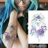 Waterproof Temporary Tattoo Sticker Chest Lace Henna Mandala Flash Tattoos Wolf Diamond Flower Body Art Arm Fake Tatoo Women Men