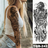 Large Arm Sleeve Tattoo Lion Crown King Rose Waterproof Temporary Tatoo Sticker Wild Wolf Tiger Men Full Skull Totem Fake Tatto