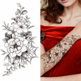 Sexy Flower Bird Temporary Waterproof Tattoo Sticker Girl Butterfly Dreamcatcher Cross Body Arm Sleeve Chest Fake Totem Women