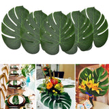 Tropical Palm Leaves Summer Monstera Artificial Silk Turtle Leaves For Home Hawaiian Luau Beach Wedding Party Decor Fake Plants