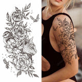 1pc Animal Lion Women Waterproof Temporary Tattoos Fake Stickers Arm Sun Art Black Cross Jesus 3D Praying Fashion Decoration