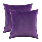 Pack of 2 Decorative Velvet Throw Pillow Cover Soft Rose Red Pillow Cover Solid Square Cushion Case for Sofa Bedroom