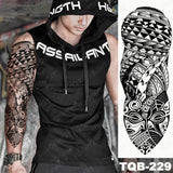 Large Arm Sleeve Tattoo Lion Crown King Rose Waterproof Temporary Tatoo Sticker Wild Wolf Tiger Men Full Skull Totem Fake Tatto