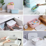 Sundries storage basket student desktop snack storage box plastic cosmetic storage box household kitchen tidying box with lid