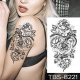 Waterproof Temporary Tattoo Sticker Chest Lace Henna Mandala Flash Tattoos Wolf Diamond Flower Body Art Arm Fake Tatoo Women Men