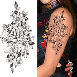 Big Rose Waterproof Temporary Tattoo Flower Butterfly Bird Hipster Fashion Woman Fake Body Arm Sticker Man Tatoo Art Leg Totem