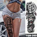 Large Arm Sleeve Tattoo Lion Crown King Rose Waterproof Temporary Tatoo Sticker Wild Wolf Tiger Men Full Skull Totem Fake Tatto