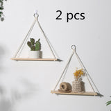 Wall Hanging Shelf Boho Home Decor Shelves On Wall Wood Decoration for Bedroom Living Room Nursery Christamas Gift
