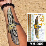 Waterproof Temporary Tattoo Sticker Gold Silver Henna Indian Hand Painted Glitter Tattoos Women Mandala Flower Feather Body Art