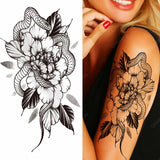 Big Rose Waterproof Temporary Tattoo Flower Butterfly Bird Hipster Fashion Woman Fake Body Arm Sticker Man Tatoo Art Leg Totem