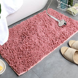 Solid Color Bathroom Mat Bath Carpets Chenille Water Absorption Bathtub Washbasin Floor Mat Non-slip Toilet Rug Plush Foot Mat