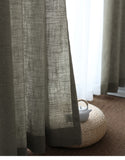 Modern Linen Curtain for Living Room Bedroom pure color cotton linen curtains tulle fabrics custom gauze semi-shading ramie yarn